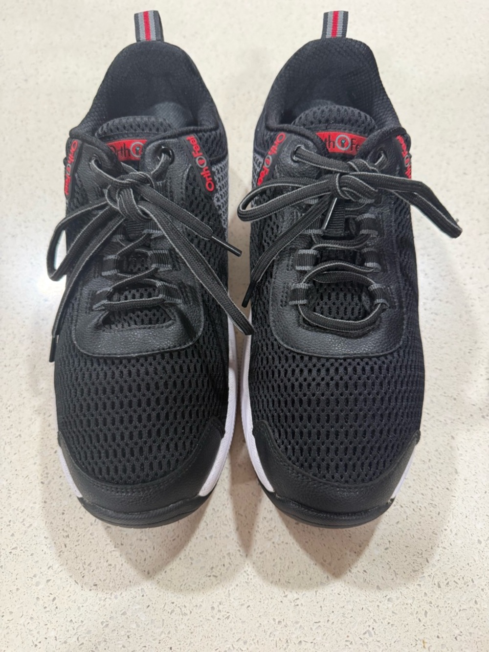 Men's Black Athletic Sneakers with Red Accents